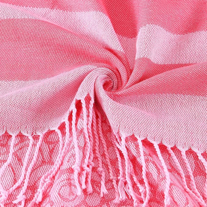 Genovega Oversized Cotton Turkish Beach Towels 72"x36" Lightweight Quick Dry Sandless Pool Swim Towel Large No Sand Adult Travel Compact Blanket Essentials Cruise Accessories Must Haves Pink Flamingo
