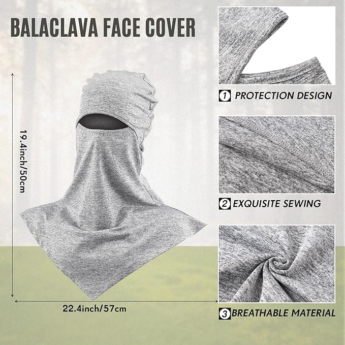 SATINIOR 3 Piece Balaclava Face Cover Sun Protection Neck Cover Summer Balaclava Motorcycle Face Mask for Men Women