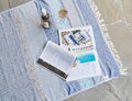 Turkish Bath Towel 100% Cotton Eco-Friendly Quick Dry Travel Sauna Spa Beach Pool (35 x 70 inches) Soft Absorbent Decorative Peshtemal Towels (Blue Aquarius)