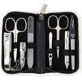 Swords Germany - brand quality 8 piece manicure pedicure grooming kit set for professional nail care genuine leather case white - Made in Germany