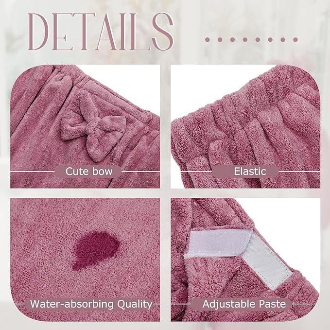 Xtinmee 2 Sets Normal Size Womens Wrap Towel with Hair Towel Bath Towel Wrap Shower Dress Towel Spa Wraps for Women's Bathrobe (Purple)