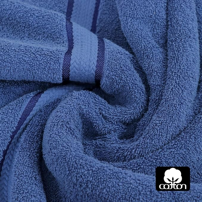 COTTON CRAFT Ultra Soft Hand Towels - 6 Pack Luxury Hand Towels - 100% Cotton Plush Absorbent 580 GSM Large Towel - Quick Dry Durable Machine Washable - Bathroom Kitchen Gym Spa - 16 x 28 - Blue