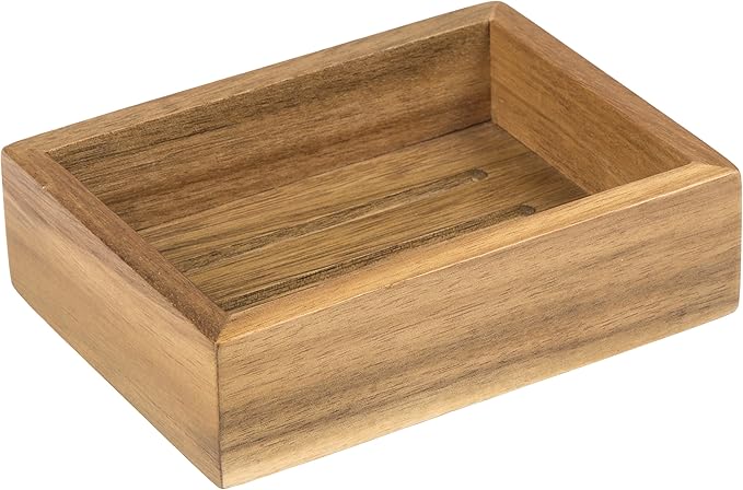 Creative Home 63068 Acacia Bath Rectangular Soap Dish, Soap Tray, Holder