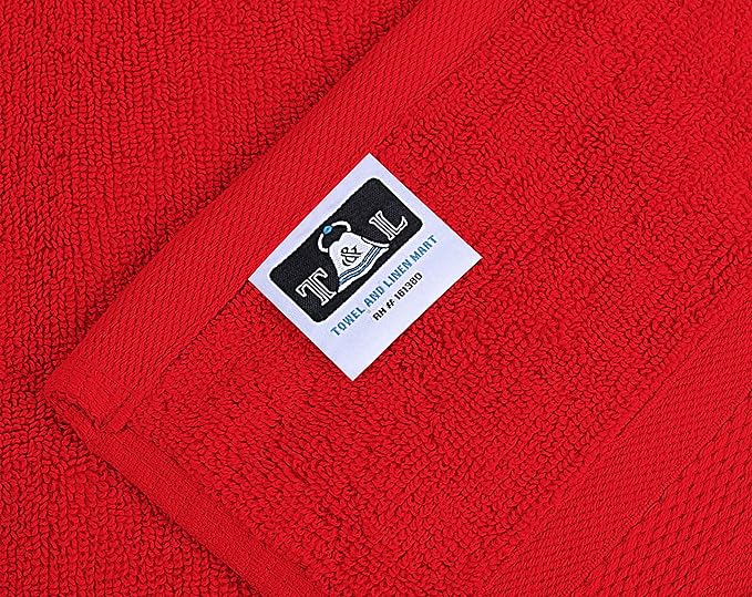 Towel and Linen Mart Burgundy Towel Sets, 2 Bath Towels 2 Hand Towels and 4 Washcloths 2 Ply Low Twist 600 GSM Ring Spun Highly Absorbent for Bathroom Hotel Shower Towel (8 Pack)