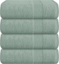Belizzi Home 4 Pack Bath Towel Set 27x54, 100% Ring Spun Cotton, Ultra Soft Highly Absorbent Machine Washable Hotel Spa Quality Bath Towels for Bathroom, 4 Bath Towels - Jade