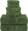Chakir Turkish Linens 100% Cotton Premium Turkish Towels for Bathroom, 2 Large Bath Towels 36x60, 2 Hand Towels, 2 Washcloths (6-Piece Towel Set, Moss)