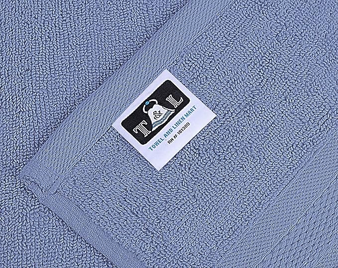 Towel and Linen Mart 4 Pieces Bath Towel Sets - Electric Blue - 2 ply Low Twist Soft Feel Luxurious,Quick Dry, Extra Absorbent, 100% Ring Spun Cotton 600 GSM (27 x 54, Pack of 4)