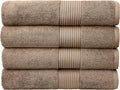 Luxury Oversized Bath Towels | 650 GSM, 34" x 56" | Hotel Quality, Soft & Highly Absorbent | Quick Dry, Thick, Combed Cotton Bathroom Towels | Mocha - 4 Pack