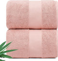 Alusa Home Ultra Soft & Plush Viscose from Bamboo Bath Sheets - 700 GSM Pack of 2 - Extra Large 70x35 in - Super Absorbent & Quick Drying (Blush Pink)