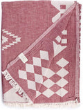 Bersuse 100% Cotton Bahamas XL Throw Blanket Turkish Towel Beach Blanket - Beach Camping Essentials - 75x90 Inches, Burgundy