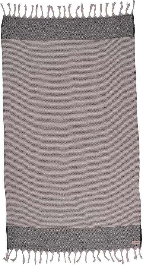 Bersuse 100% Cotton Hierapolis XL Throw Blanket for Couch - 100% Cotton Lightweight Durable Throw Blanket, Big Blanket for Sensitive Skin, Decorative and Versatile - 60x95 Inches, Black