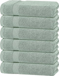 White Classic Wealuxe Green Bath Towels 24x50 Inch, Cotton Towel Set for Bathroom, Hotel, Gym, Spa, Soft Extra Absorbent Quick Dry 6 Pack