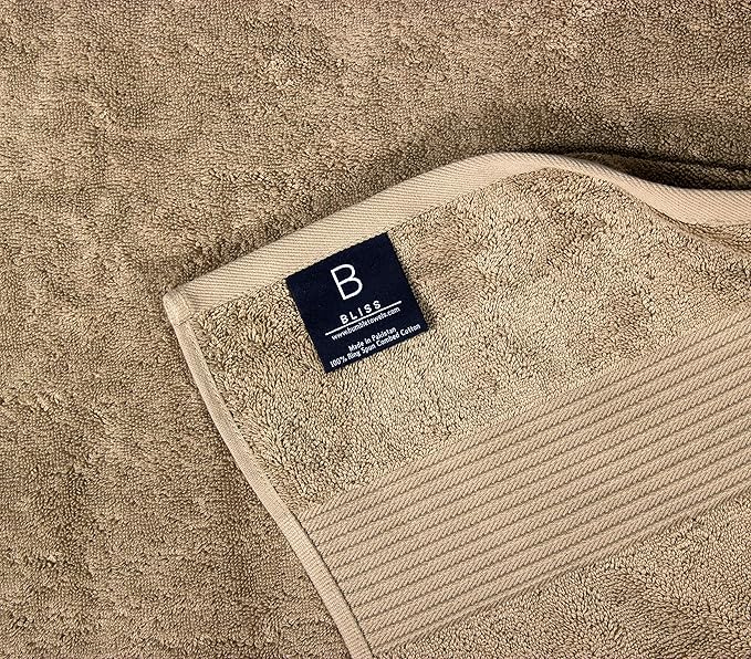 Luxury Oversized Bath Towels | 650 GSM, 34" x 56" | Hotel Quality, Soft & Highly Absorbent | Quick Dry, Thick, Combed Cotton Bathroom Towels | Mocha - 4 Pack