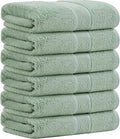 Aibaser Bath Towels, 27x54inch - Natural, Ultra Absorbent Towels for Bathroom, Travel, Gym, Shower and Spa (6 Piece Set) (Green)
