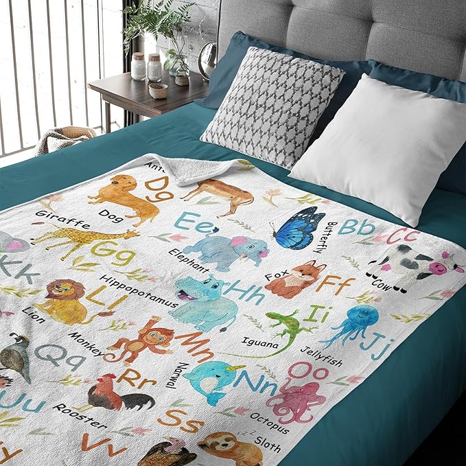 Animal Fruit Flannel Fleece Blanket Throw Couch Microfiber Soft Cozy Lightweight Luxury Bed Blanket 120"x90"for Family