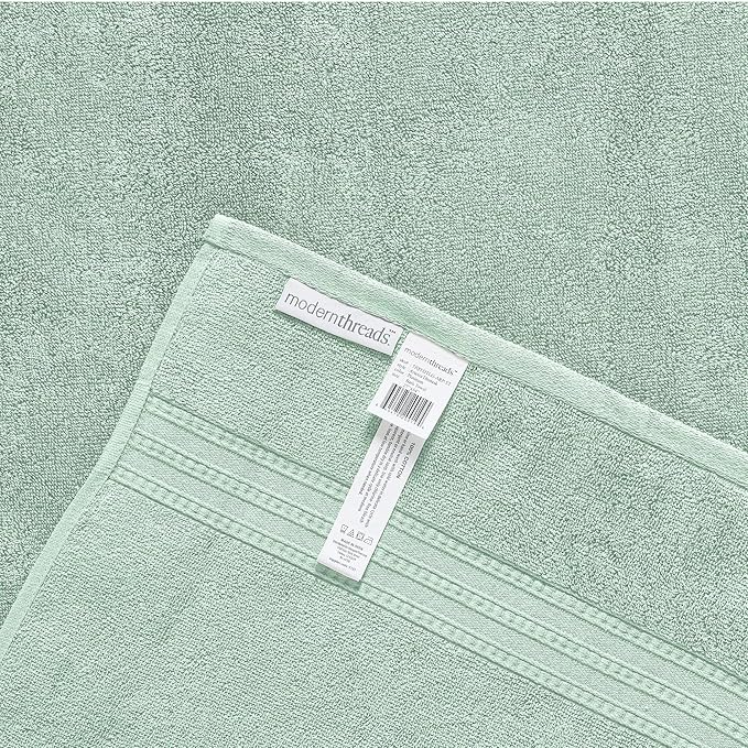 Modern Threads 6 Piece Reversible Yarn Dyed Jacquard Towel Set Artesia Damask Sage