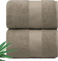 Alusa Home Ultra Soft & Plush Viscose from Bamboo Bath Sheets - 700 GSM Pack of 2 - Extra Large 70x35 in - Super Absorbent & Quick Drying (Taupe)