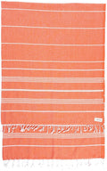 Bersuse Towels Anatolia XL Beach Blanket Throw Blanket Turkish Towel 100% Cotton Extra-Large Quick-Dry Lightweight Premium Peshtemal Towel - 61x82 Inches, Dark Orange