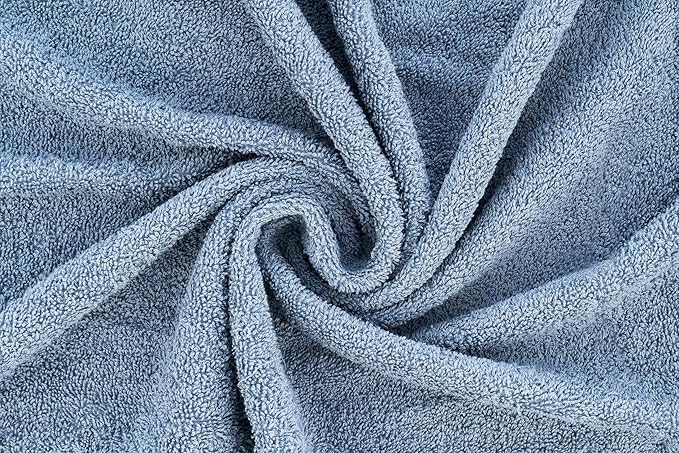 CASA COPENHAGEN He & She 6Pcs 100% Egyptian Cotton Large Designer Towels Gift Set- Dusty Pink - Dusty Blue, 550GSM, 2Bath 2Hand 2Washcloths, Bath Towels for Bathroom (Gift Set for Women & Men)