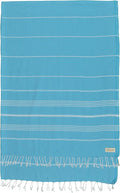 Bersuse Towels Anatolia XL Beach Blanket Throw Blanket Turkish Towel 100% Cotton Extra-Large Quick-Dry Lightweight Premium Peshtemal Towel - 61x82 Inches, Turquoise (Set of 6)