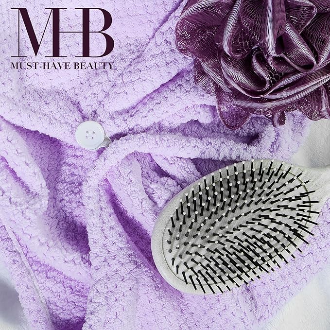 EXPRESSIONS Microfiber Hair Towel in Lavender - 1pc Super Soft Ultra Absorbent Hair Towel, Luxury, Gentle Hair Drying Towel, for Less Frizz