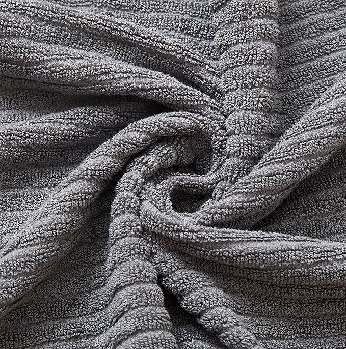 Nautica - Bath Towels, 100% Soft & Absorbent Fluffy Cotton, Highly Absorbent & Quick Dry, Cotton Bathroom Towels (Signature Grey, 6 Piece)