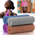 4 Pieces African Net Sponge – Premium African Net Sponge for Deep Exfoliation Quick-Dry and Reusable Mesh for Smooth Skin(Brown, Blue, Purple,Grey)