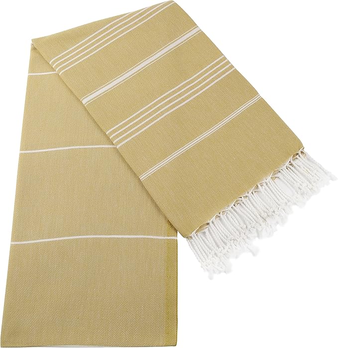 Cacala Lightweight and Thin Turkish Beach Towel 100% Cotton Sand-Free and Quick-Drying Goodness Perfect as an Extra Large Travel Towel, Beach Accessory, or Gift for Beach Lovers, 37 x 70