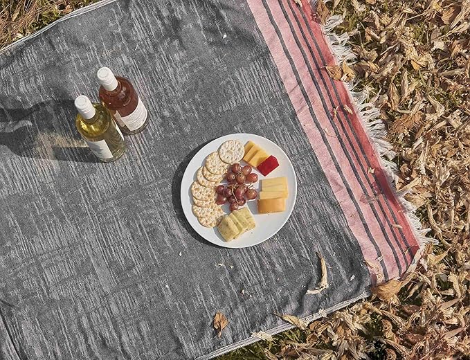 Turkish Bath Towel 100% Cotton, Hamman, Eco-Friendly Quick Dry Travel Sauna Spa Beach Pool (35 x 70 inches) Soft Absorbent, Picnic, Peshtemal Towels (Black Indigo)