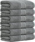 Aibaser Bath Towels, 27x54inch - Natural, Ultra Absorbent Towels for Bathroom, Travel, Gym, Shower and Spa (6 Piece Set) (Grey)