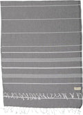Bersuse Towels Anatolia XL Beach Blanket Throw Blanket Turkish Towel 100% Cotton Extra-Large Quick-Dry Lightweight Premium Peshtemal Towel - 61x82 Inches, Anthracite (Set of 6)