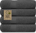 Softolle Luxury Bath Towels Set of 4 (27” x 54”) | Towels for Bathroom | Super Soft | Highly Absorbent Towels for Home, Spa, Gym (Grey)