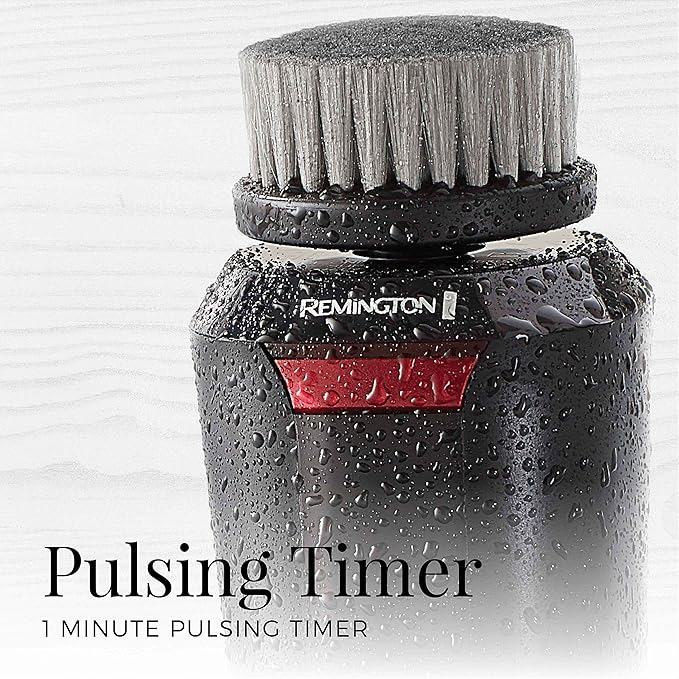 Remington Reveal Men's Compact Facial Cleansing Brush with Pre Shave and Charcoal Heads (FC1500B)