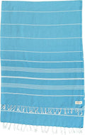 Bersuse Towels Anatolia XL Beach Blanket Throw Blanket Turkish Towel 100% Cotton Extra-Large Quick-Dry Lightweight Premium Peshtemal Towel - 61x82 Inches, Sea Blue (Set of 6)