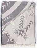 Bersuse 100% Cotton Kona XL Throw Blanket Turkish Towel Beach Blanket - Beach Camping Essentials - 75x90 Inches, Anthracite