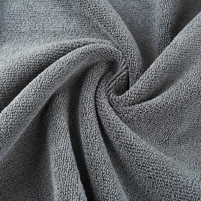 MICROFI New Microfiber Hair Drying Salon Towels, Quick Dry, Lint Free, 4 Pack 340 GSM (Gray)