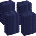GREEN LIFESTYLE Washcloths 13" x 13" 48 Pack - 100% Cotton Wash Cloths, Soft Absorbent Face Towels, Bulk Washcloths for Body, Bathroom and Daily Use (Navy Blue)