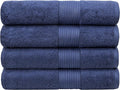 Luxury Oversized Bath Towels | 650 GSM, 34" x 56" | Hotel Quality, Soft & Highly Absorbent | Quick Dry, Thick, Combed Cotton Bathroom Towels | Denim - 4 Pack