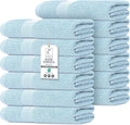 Commercial Bulk Pack of 12 Bath Towels – 100% Cotton Terry 24" x 48" – Ideal for Hotels, Salons, Gyms, Spas & Institutional Use – Sky Blue
