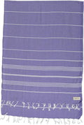 Bersuse Towels Anatolia XL Beach Blanket Throw Blanket Turkish Towel 100% Cotton Extra-Large Quick-Dry Lightweight Premium Peshtemal Towel - 61x82 Inches, Dark Purple (Set of 6)