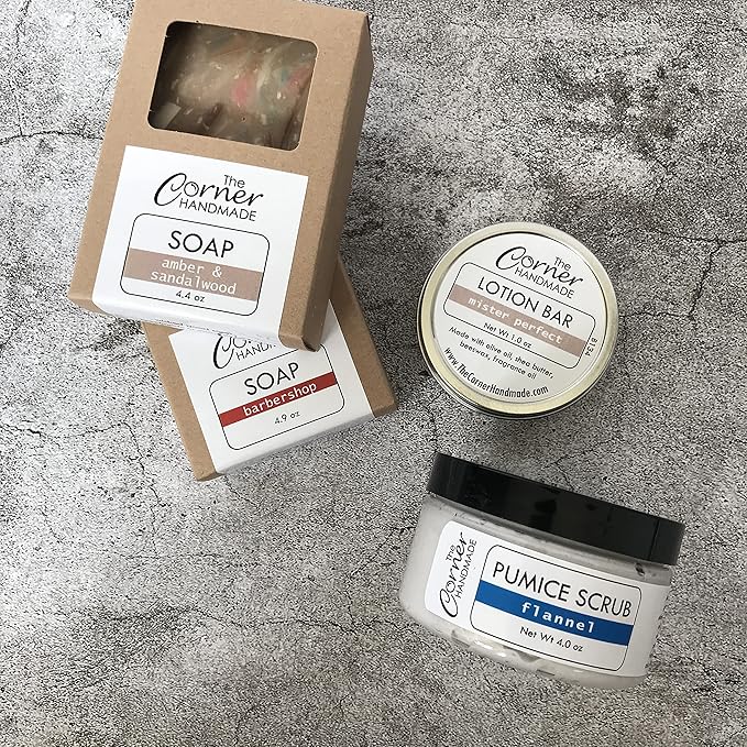 Pumice Hand Scrub Gift Set, Gardeners Gift Basket, Mechanics Spa Box, Bath Kit for Him
