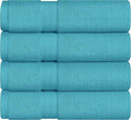 Towel and Linen Mart 4 Pieces Bath Towel Sets - Teal - 2 ply Low Twist Luxurious,Quick Dry, Extra Absorbent, 100% Ring Spun Cotton 600 GSM (27 x 54, Pack of 4)