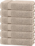 White Classic Wealuxe Taupe Bath Towels 24x50 Inch, Cotton Towel Set for Bathroom, Hotel, Gym, Spa, Soft Extra Absorbent Quick Dry 6 Pack