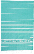 Bersuse Towels Anatolia XL Beach Blanket Throw Blanket Turkish Towel 100% Cotton Extra-Large Quick-Dry Lightweight Premium Peshtemal Towel - 61x82 Inches, Teal (Set of 3)