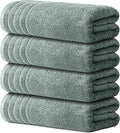 Avalon Towels Bath Towels Set of 4, Size 30 x 60 Inches - 60% Cotton, 40% Viscose Made from Bamboo, Soft and Absorbent, Quick Drying, Lightweight, Perfect for Daily Use