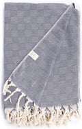 Bersuse 100% Cotton Milas XL Throw Blanket for Couch - 100% Cotton Lightweight Durable Throw Blanket, Big Blanket for Sensitive Skin, Decorative and Versatile - 60x90 Inches, Dark Blue