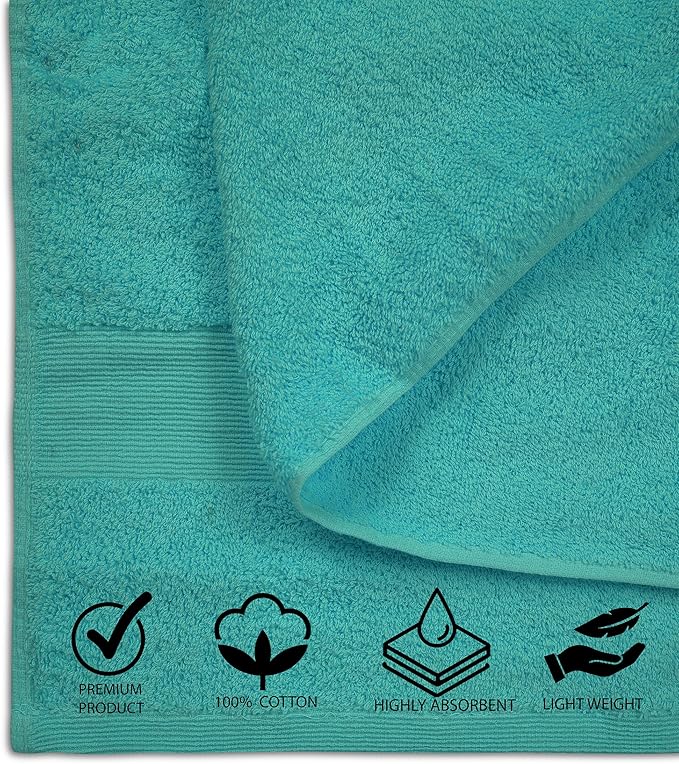 Softolle 100% Cotton Luxury Bath Sheets - Pack of 2 (35" x 70") | Super Soft, Quick-Dry & Highly Absorbent Towels for Bathroom, Home, Spa & Gym (Turquoise)