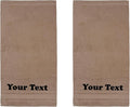 Personalize Your Towels with Custom Embroidery: Names, Monograms, and Initials. Perfect for Bathroom, Spa, Gym, Shower, Kids, Adults, Pool, Travel, Gifts, 2-Piece Bath Towels Set - Brown