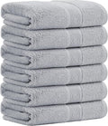 Aibaser Bath Towels, 27x54inch - Natural, Ultra Absorbent Towels for Bathroom, Travel, Gym, Shower and Spa (6 Piece Set) (Light Grey)