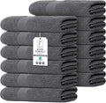 Commercial Bulk Pack of 12 Bath Towels – 100% Cotton Terry 24" x 48" – Ideal for Hotels, Salons, Gyms, Spas & Institutional Use – Charcoal Grey